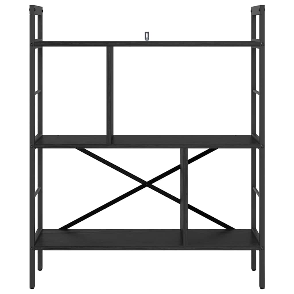 vidaXL Ράφι Βιβλίων Μαύρη Οξυά 75 x 30 x 91 εκ. Επεξεργασμένο ξύλο