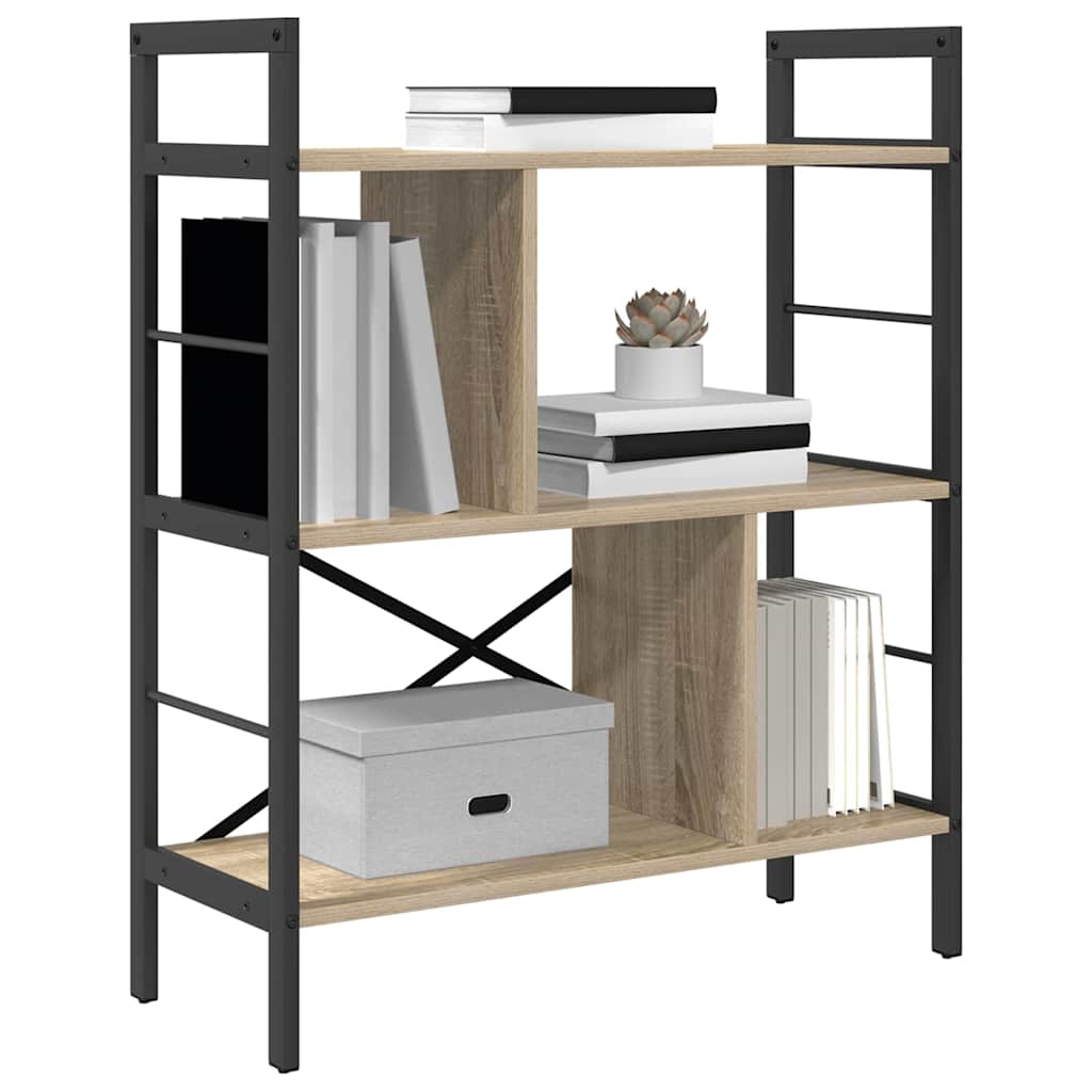 vidaXL Ράφι Βιβλίων Δρύς Sonoma 75 x 30 x 91 εκ. Επεξεργασμένο ξύλο