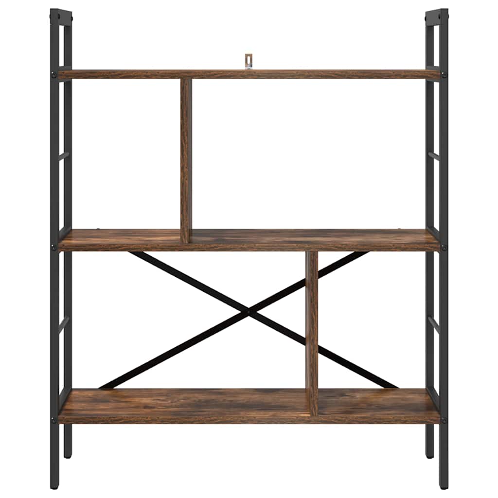vidaXL Ράφι Βιβλίων Καπνιστό Δρύς 75 x 30 x 91 εκ. Επεξεργασμένο ξύλο