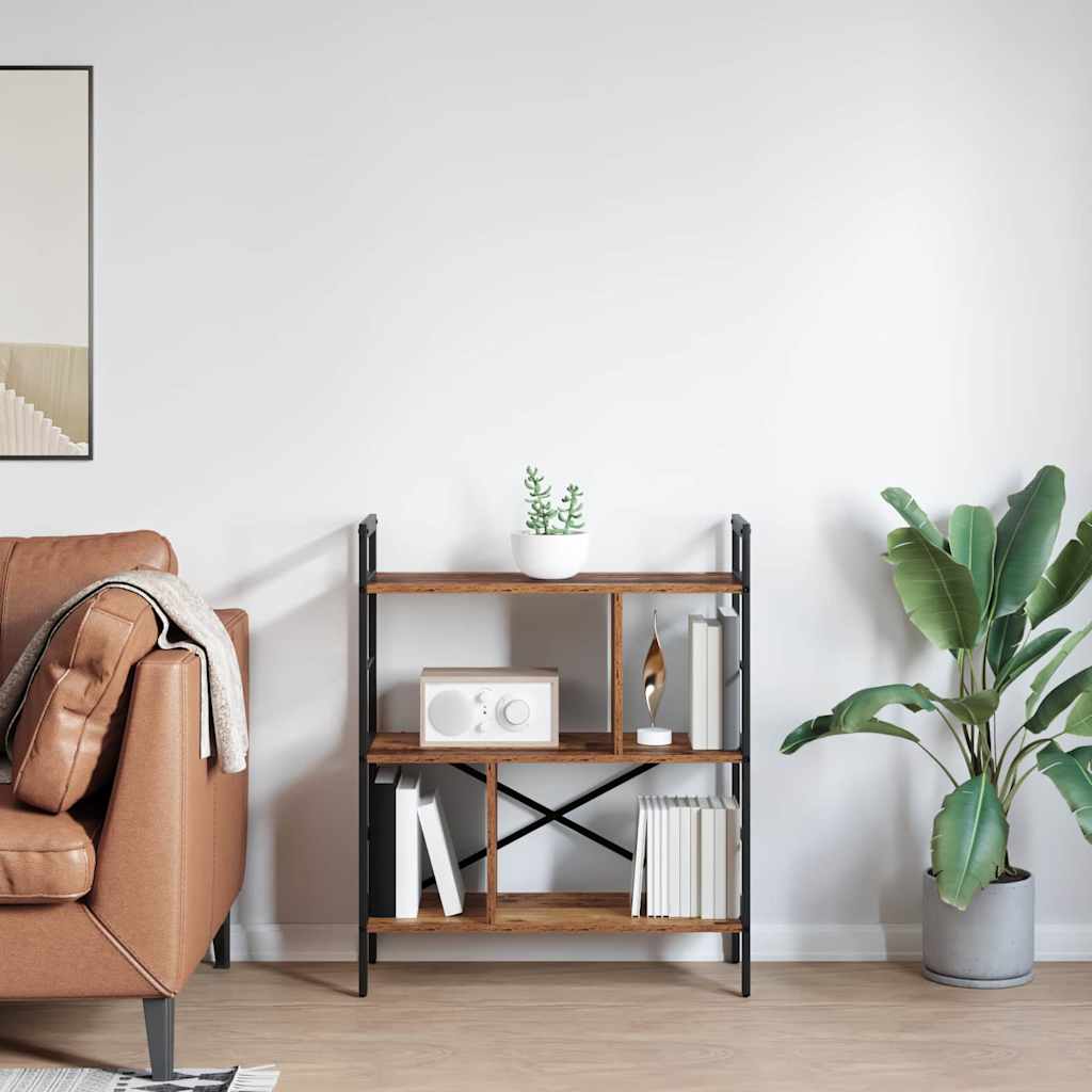 vidaXL Ράφι Βιβλίων Παλιό Ξύλο 75 x 30 x 91 εκ. Επεξεργασμένο ξύλο