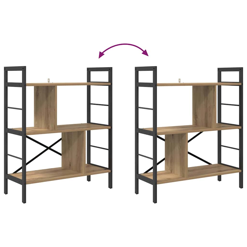 vidaXL Ράφι Βιβλίων Artisan Oak 75 x 30 x 91 εκ. Επεξεργασμένο ξύλο