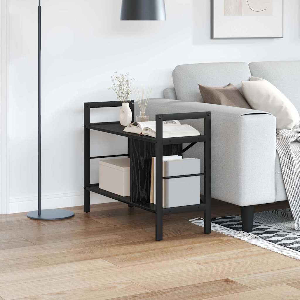 vidaXL Ράφι Βιβλίων Μαύρη Οξυά 75 x 30 x 58,5 εκ. Επεξεργασμένο ξύλο