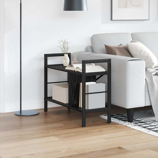 vidaXL Ράφι Βιβλίων Μαύρη Οξυά 75 x 30 x 58,5 εκ. Επεξεργασμένο ξύλο