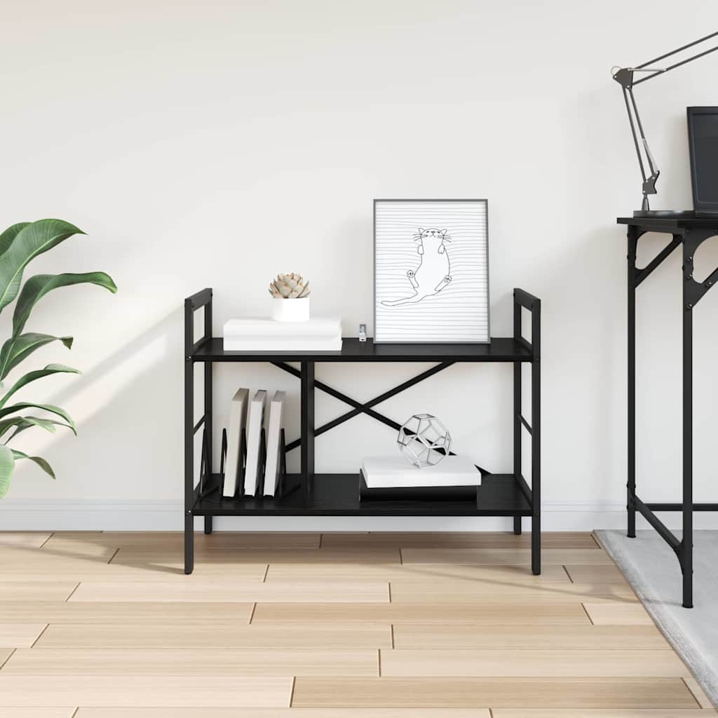 vidaXL Ράφι Βιβλίων Μαύρη Οξυά 75 x 30 x 58,5 εκ. Επεξεργασμένο ξύλο