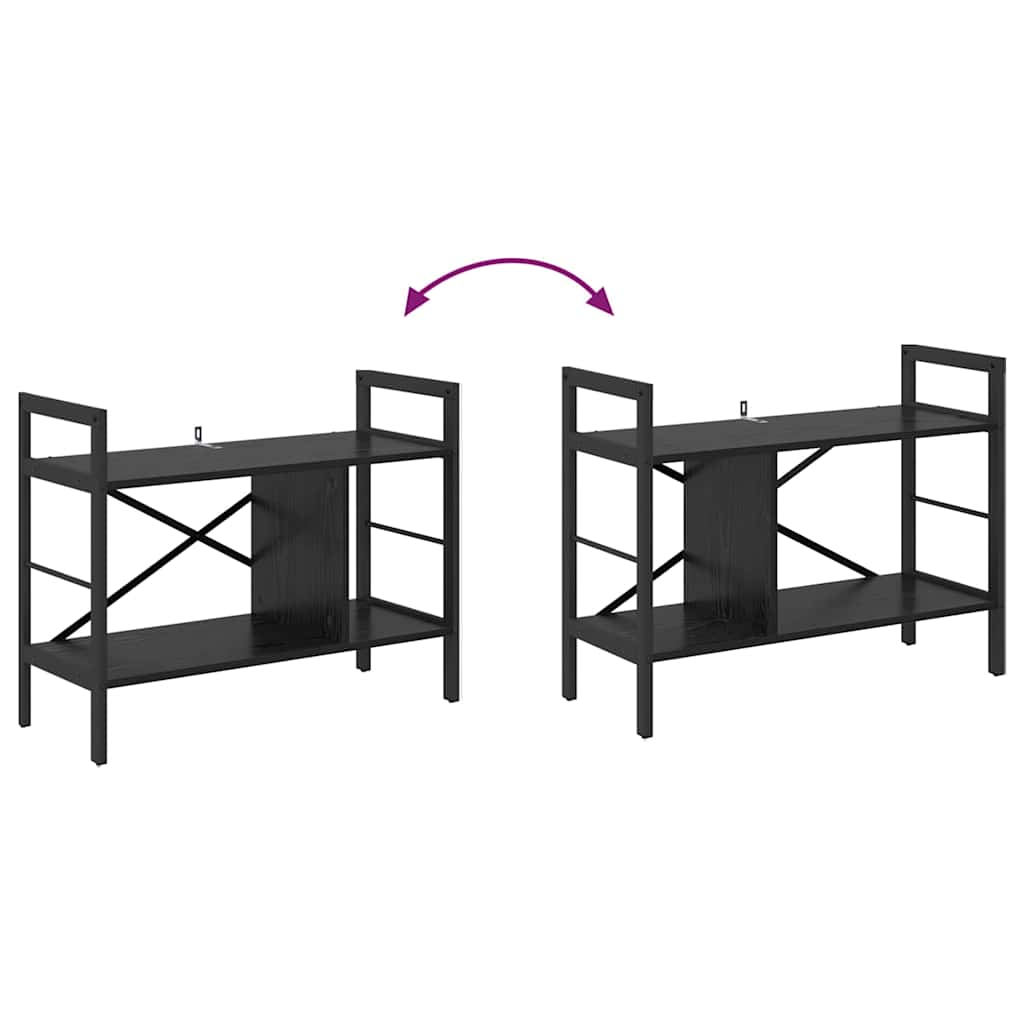 vidaXL Ράφι Βιβλίων Μαύρη Οξυά 75 x 30 x 58,5 εκ. Επεξεργασμένο ξύλο