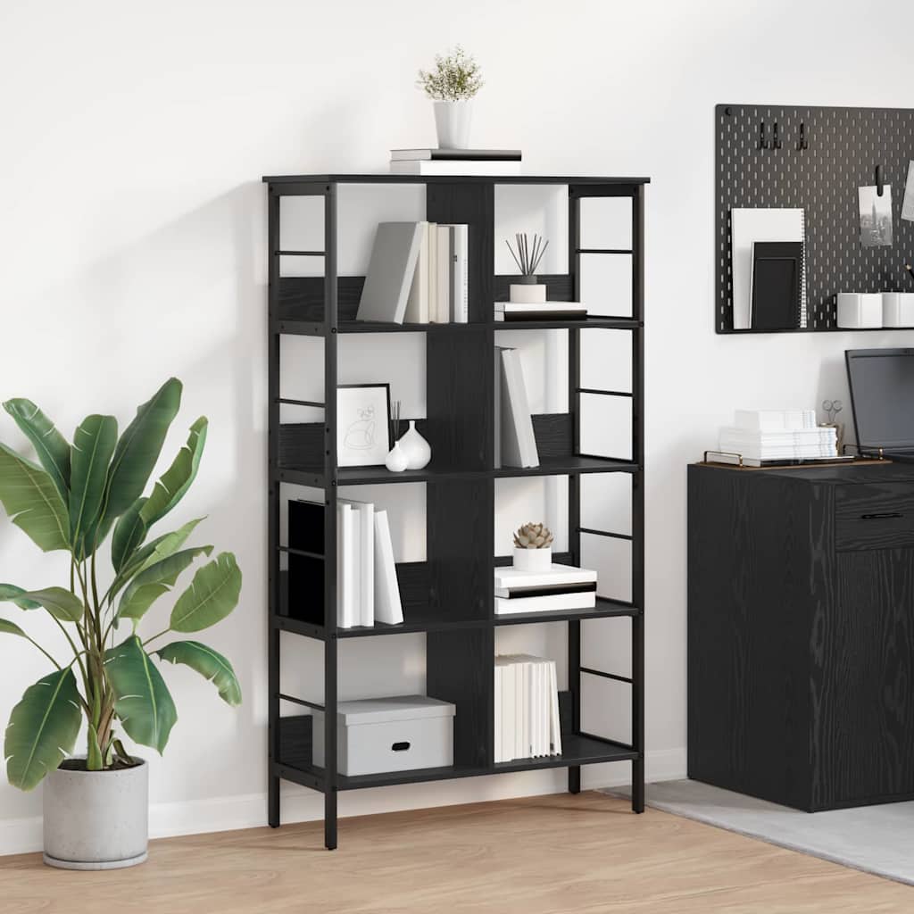 vidaXL Ράφι Βιβλίων Μαύρη Οξυά 82 x 32 x 144,5 εκ. Επεξεργασμένο ξύλο