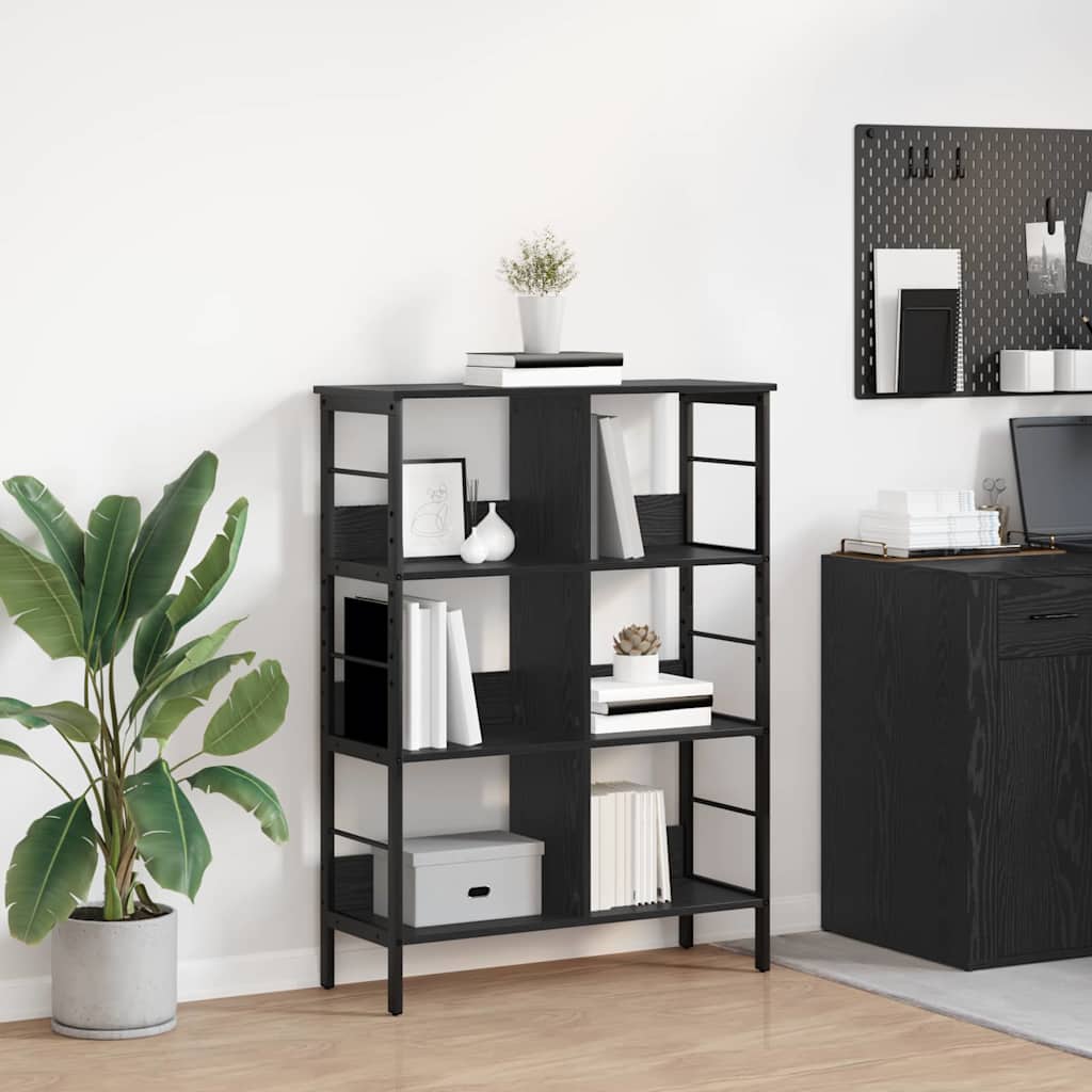 vidaXL Ράφι Βιβλίων Μαύρη Οξυά 82 x 32 x 112 εκ. Επεξεργασμένο ξύλο