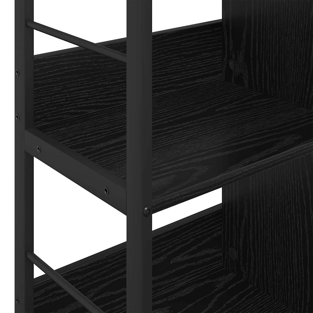 vidaXL Ράφι Βιβλίων Μαύρη Οξυά 82 x 32 x 79 εκ. Επεξεργασμένο ξύλο