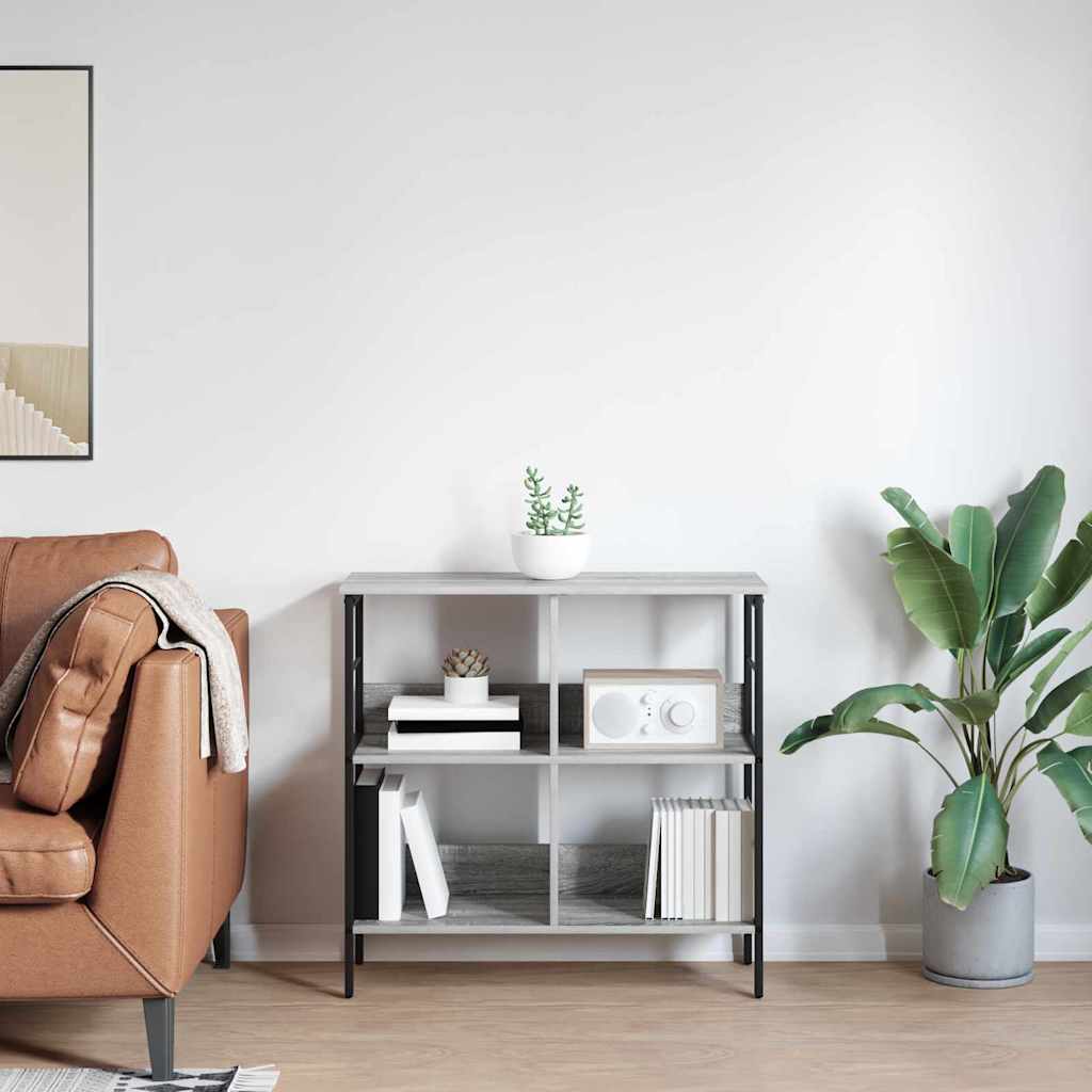 vidaXL Ράφι Βιβλίων Γκρίζο Σονομα 82 x 32 x 79 εκ. Επεξεργασμένο ξύλο