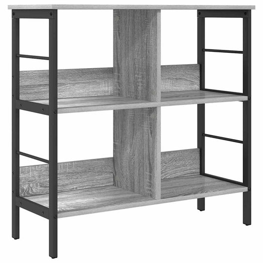 vidaXL Ράφι Βιβλίων Γκρίζο Σονομα 82 x 32 x 79 εκ. Επεξεργασμένο ξύλο
