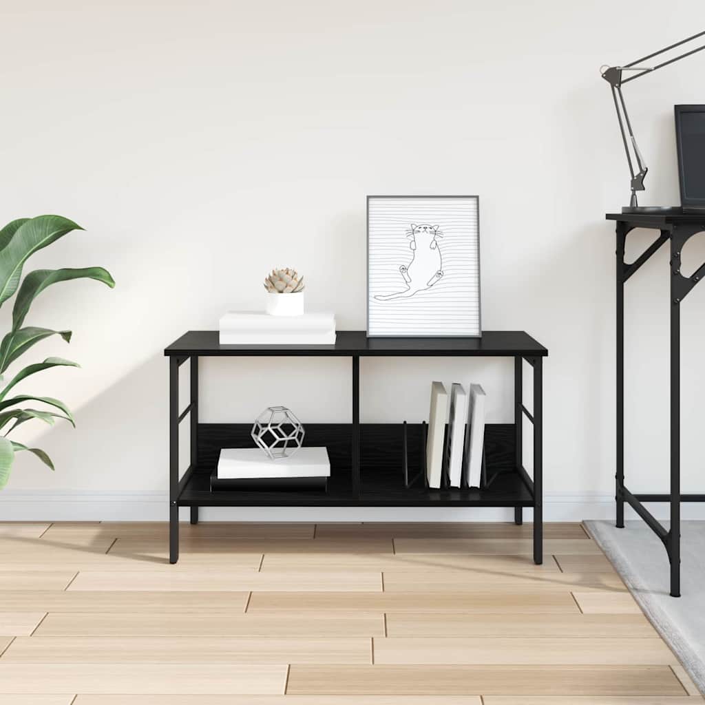 vidaXL Ράφι Βιβλίων Μαύρη Οξυά 82 x 32 x 47 εκ. Επεξεργασμένο ξύλο