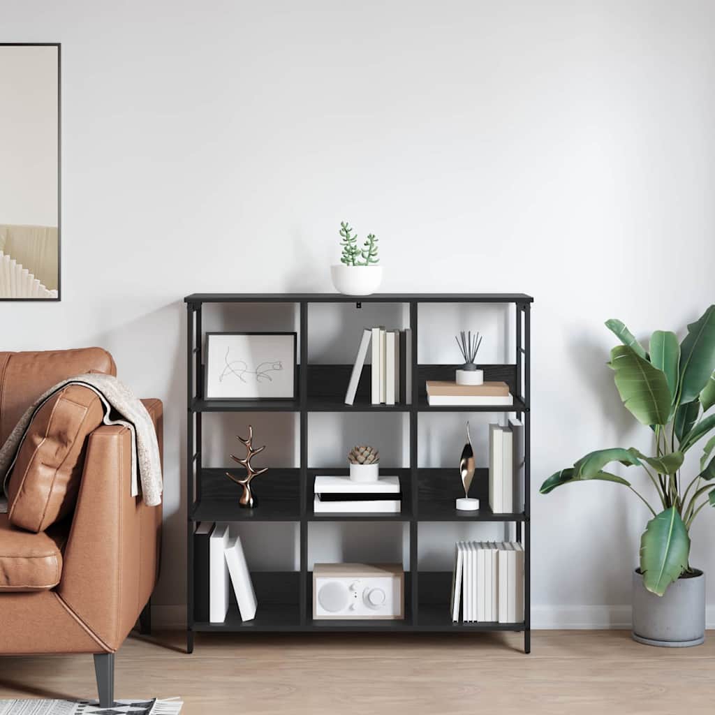 vidaXL Ράφι Βιβλίων Μαύρη Οξυά 102 x 32 x 104,5 εκ. Επεξεργασμένο ξύλο
