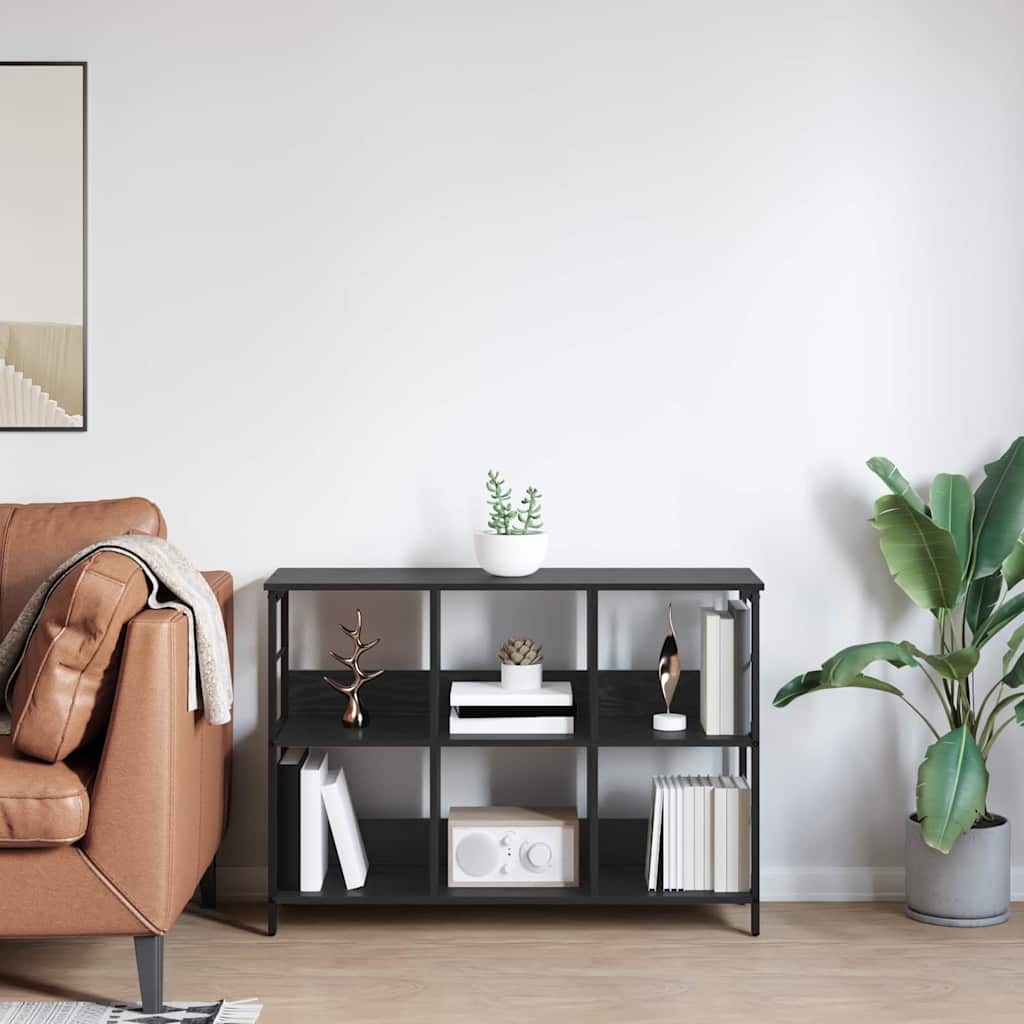 vidaXL Ράφι Βιβλίων Μαύρη Οξυά 102 x 32 x 72,5 εκ. Επεξεργασμένο ξύλο