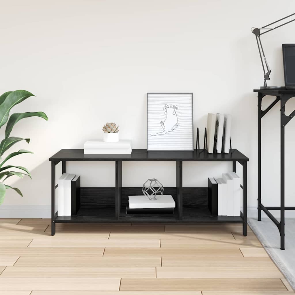 vidaXL Ράφι Βιβλίων Μαύρη Οξυά 102 x 32 x 40,5 εκ. Επεξεργασμένο ξύλο