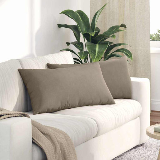 vidaXL Μαξιλάρι Καναπέ 2 pcs Taupe 80 x 40 cm ύφασμα
