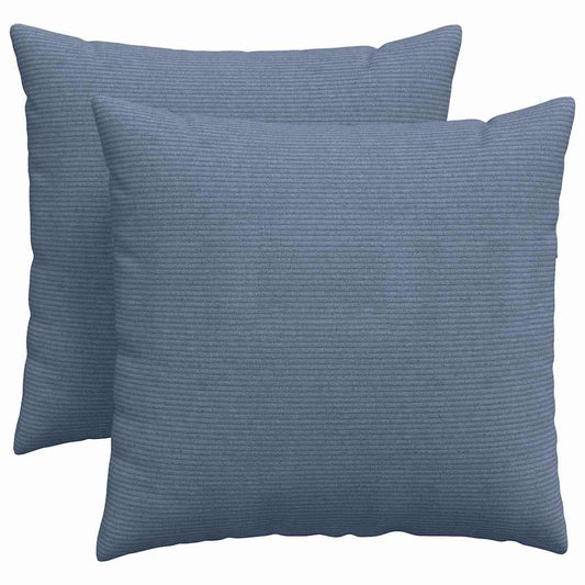 vidaXL Μαξιλάρι Καναπέ 2 pcs Μπλε 45 x 45 cm Υφασμάτινο Κορντουρά