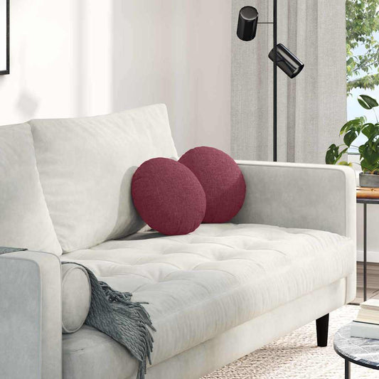 vidaXL Μαξιλάρια καθισμάτων 2 pcs Κόκκινο Ø30 x 13 εκ ύφασμα