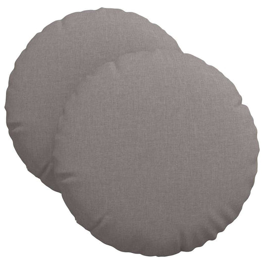 vidaXL Μαξιλάρια καθισμάτων 2 pcs Taupe Ø40 x 13 εκ ύφασμα