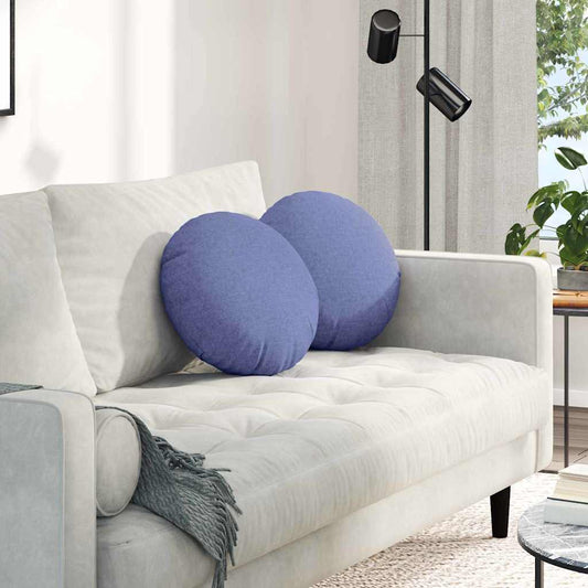 vidaXL Μαξιλάρια καθισμάτων 2 pcs Μπλε τζην Ø40 x 13 εκ ύφασμα