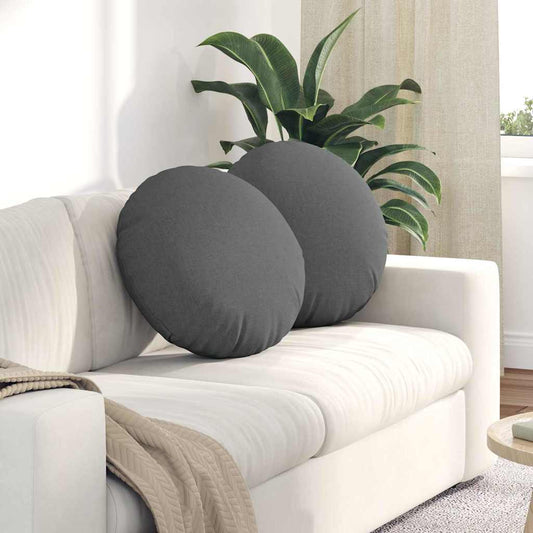 vidaXL Μαξιλάρια καθισμάτων 2 pcs Σκούρο Γκρι Ø50 x 19 εκ ύφασμα