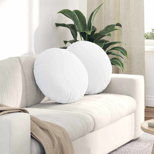 vidaXL Μαξιλάρια καθισμάτων 2 pcs Λευκό Ø50 x 19 εκ ύφασμα