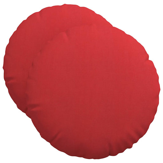 vidaXL Μαξιλάρια καθισμάτων 2 pcs Κόκκινο Ø50 x 19 εκ ύφασμα