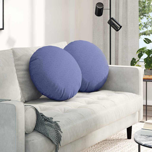 vidaXL Μαξιλάρια καθισμάτων 2 pcs Μπλε τζην Ø50 x 19 εκ ύφασμα