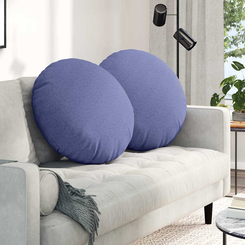 vidaXL Μαξιλάρια καθισμάτων 2 pcs Μπλε τζην Ø60 x 21 εκ ύφασμα
