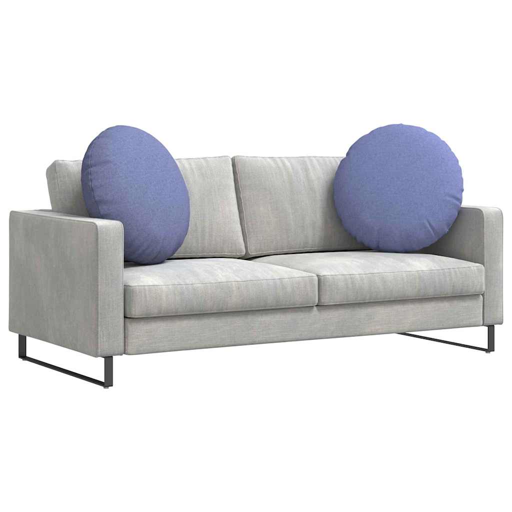 vidaXL Μαξιλάρια καθισμάτων 2 pcs Μπλε τζην Ø60 x 21 εκ ύφασμα