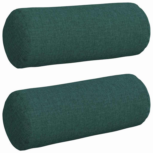 vidaXL Μαξιλάρια Στήριγμα 2 pcs Σκούρο Πράσινο Ø 15 x 40 εκ ύφασμα