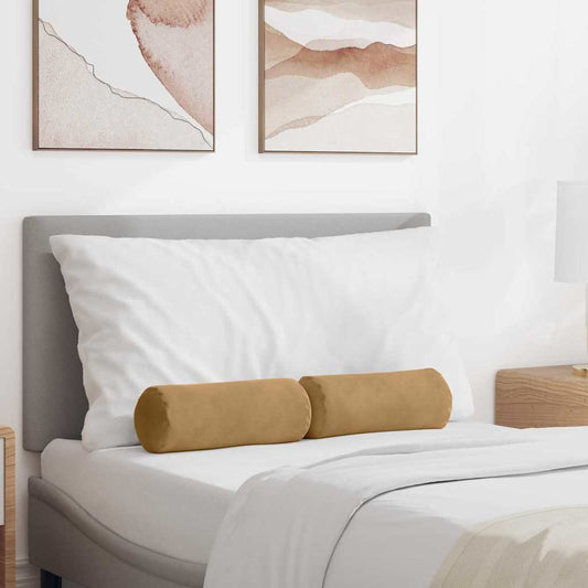 vidaXL Μαξιλάρια Στήριγμα 2 pcs Καφέ Ø 15 x 40 εκ Υφασμάτινο Κορντουρά