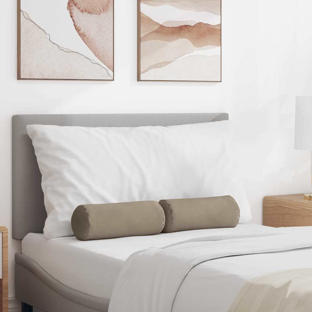 vidaXL Μαξιλάρια Στήριγμα 2 pcs Taupe Ø 15 x 40 εκ Ύφασμα Μικροΐνας