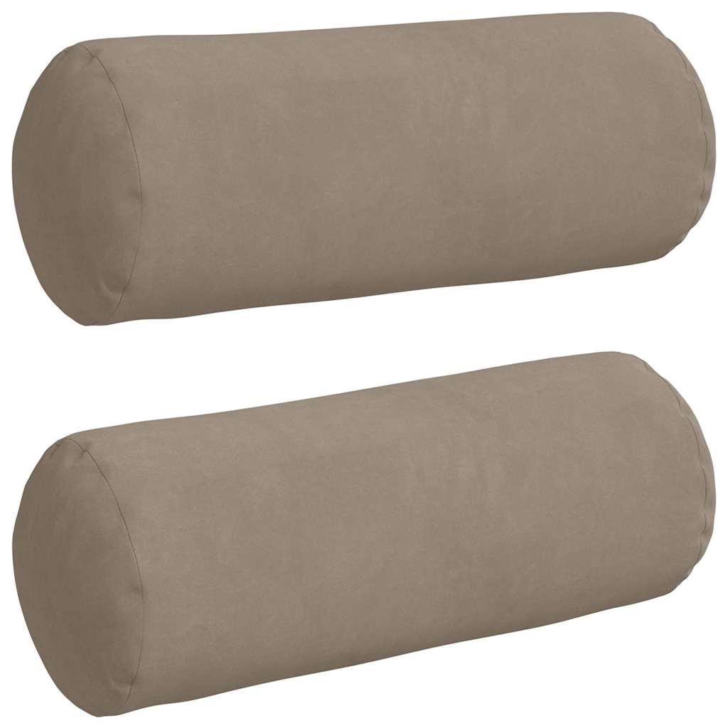 vidaXL Μαξιλάρια Στήριγμα 2 pcs Taupe Ø 15 x 40 εκ Ύφασμα Μικροΐνας