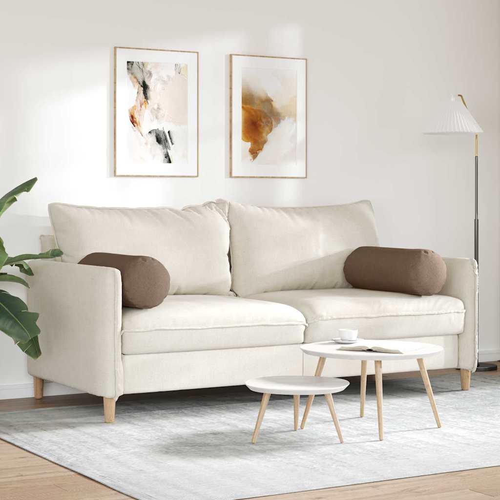 vidaXL Μαξιλάρια Στήριγμα 2 pcs Καφέ Ø 25 x 70 cm ύφασμα