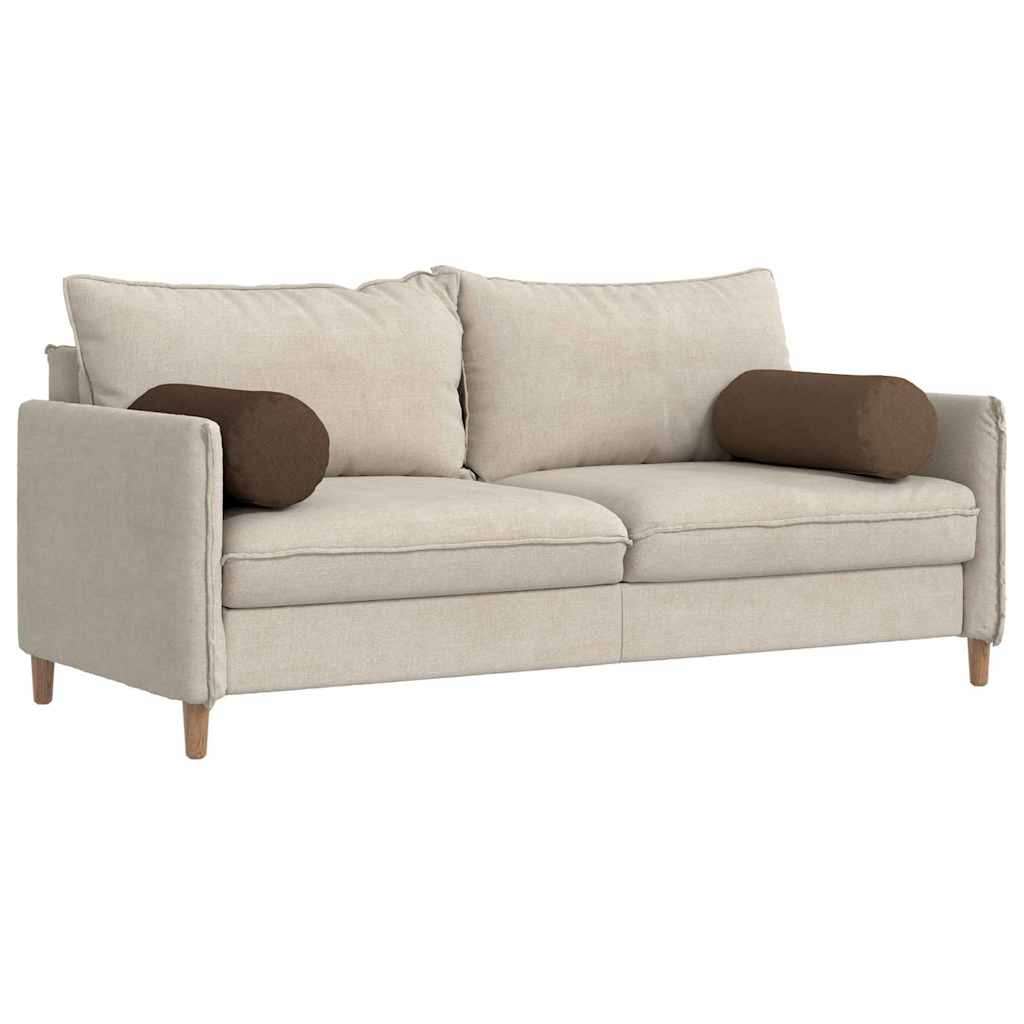 vidaXL Μαξιλάρια Στήριγμα 2 pcs Καφέ Ø 25 x 70 cm ύφασμα