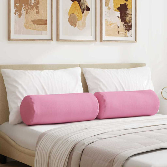 vidaXL Μαξιλάρια Στήριγμα 2 pcs Ροζ Ø 25 x 70 cm ύφασμα