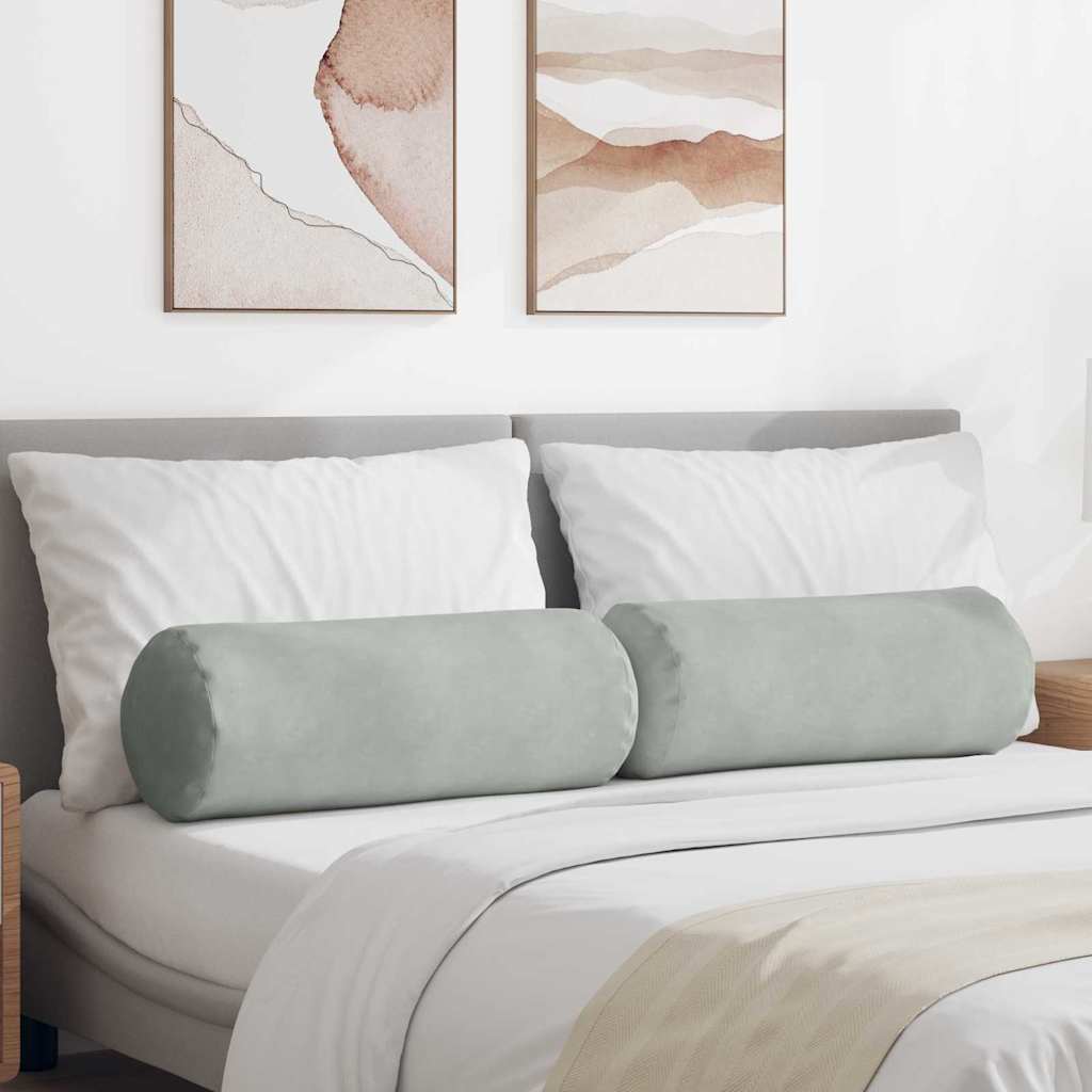 vidaXL Μαξιλάρια Στήριγμα 2 pcs Ανοιχτό γκρι Ø 25 x 70 cm