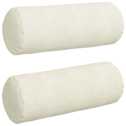 vidaXL Μαξιλάρια Στήριγμα 2 pcs Κρεμ Ø 25 x 70 cm Υφασμάτινο Κορντουρά