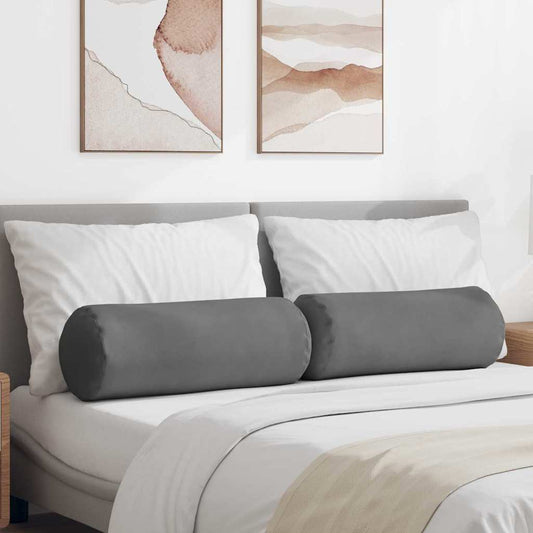 vidaXL Μαξιλάρια Στήριγμα 2 pcs Σκούρο Γκρι Ø 25 x 70 cm