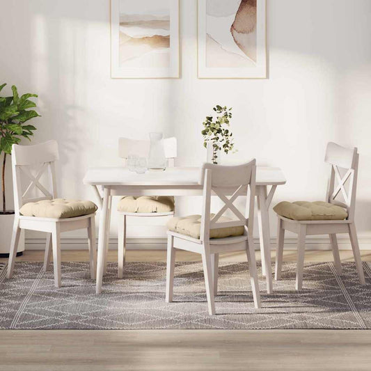 vidaXL Μαξιλάρια καθισμάτων 4 pcs Κρεμ 45 x 45 cm Ύφασμα Μικροΐνας