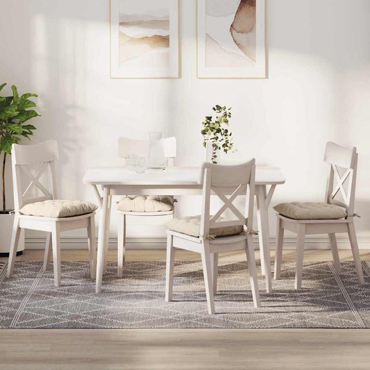 vidaXL Μαξιλάρια καθισμάτων 4 pcs Μπεζ 40 x 40 x 6 cm Μικροΐνες