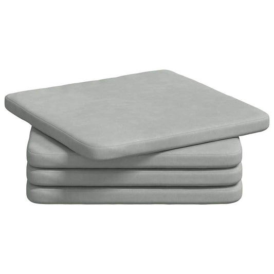 vidaXL Μαξιλάρια καθισμάτων 4 pcs Ανοιχτό γκρι 40 x 40 x 3 cm Βελούδο