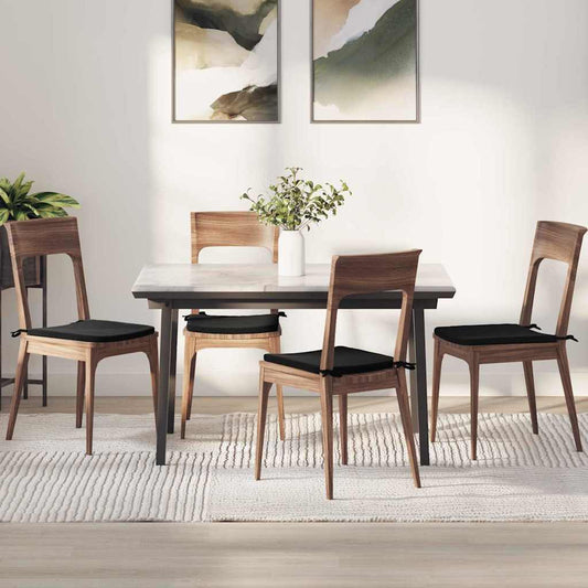 vidaXL Μαξιλάρια καθισμάτων 4 pcs Μαύρο 40 x 40 x 3 cm Βελούδο