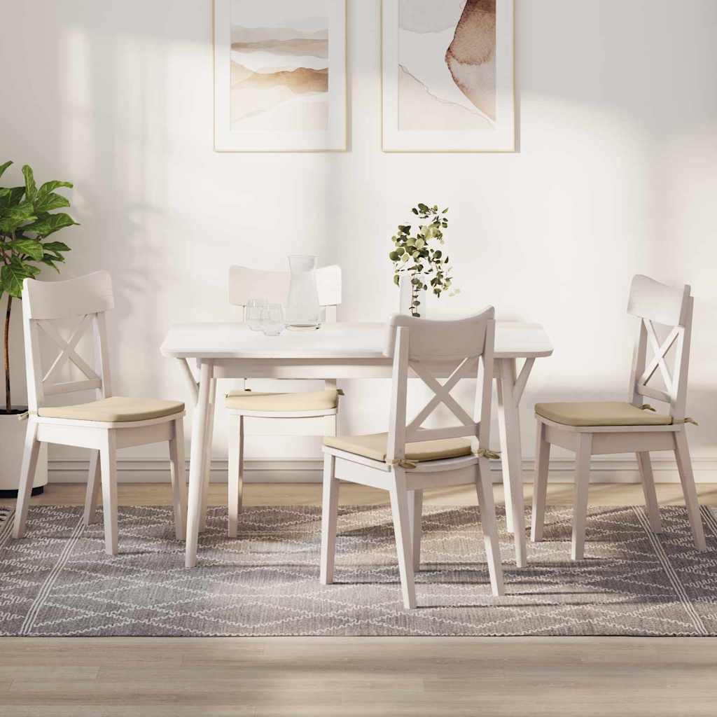 vidaXL Μαξιλάρια καθισμάτων 4 pcs Κρεμ 40 x 40 x 3 cm Ύφασμα Μικροΐνας