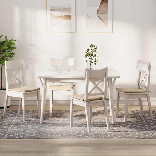 vidaXL Μαξιλάρια καθισμάτων 4 pcs Κρεμ 40 x 40 x 3 cm Ύφασμα Μικροΐνας