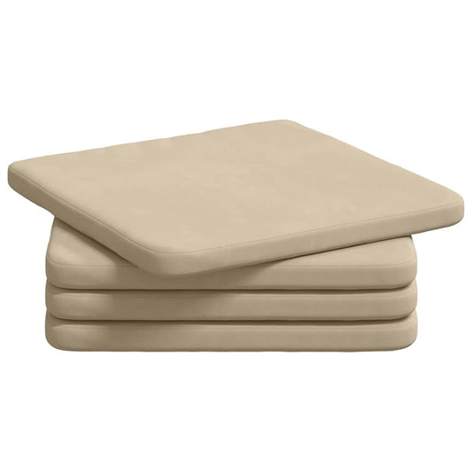 vidaXL Μαξιλάρια καθισμάτων 4 pcs Κρεμ 40 x 40 x 3 cm Ύφασμα Μικροΐνας