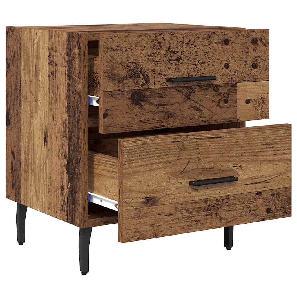 vidaXL Κομοδίνο 2 pcs Παλιό ξύλο 40 x 35 x 47,5 εκ Επεξεργασμένο ξύλο