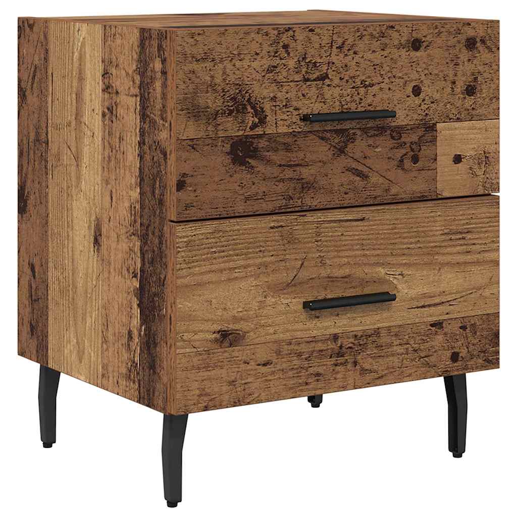 vidaXL Κομοδίνο 2 pcs Παλιό ξύλο 40 x 35 x 47,5 εκ Επεξεργασμένο ξύλο