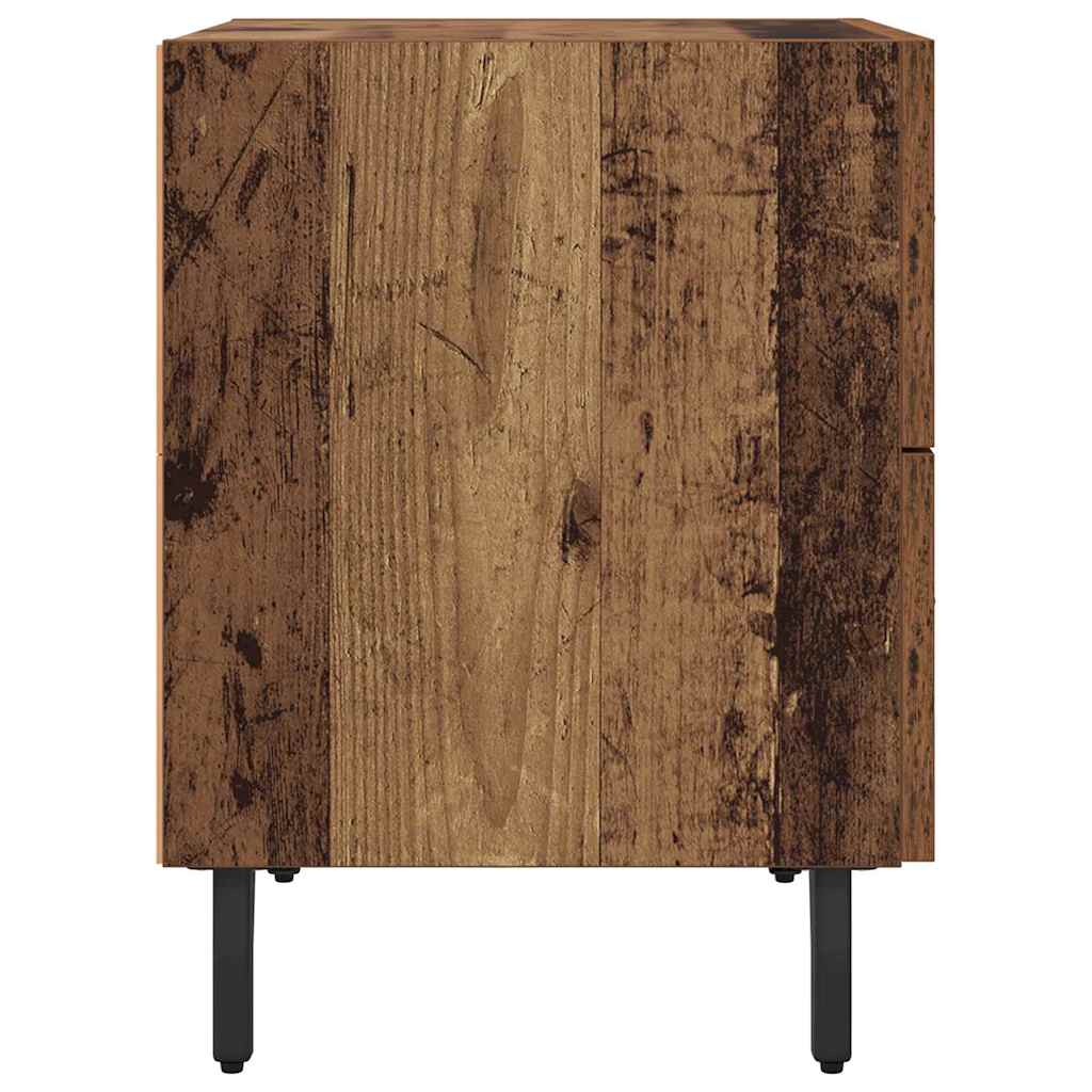 vidaXL Κομοδίνο 2 pcs Παλιό ξύλο 40 x 35 x 47,5 εκ Επεξεργασμένο ξύλο