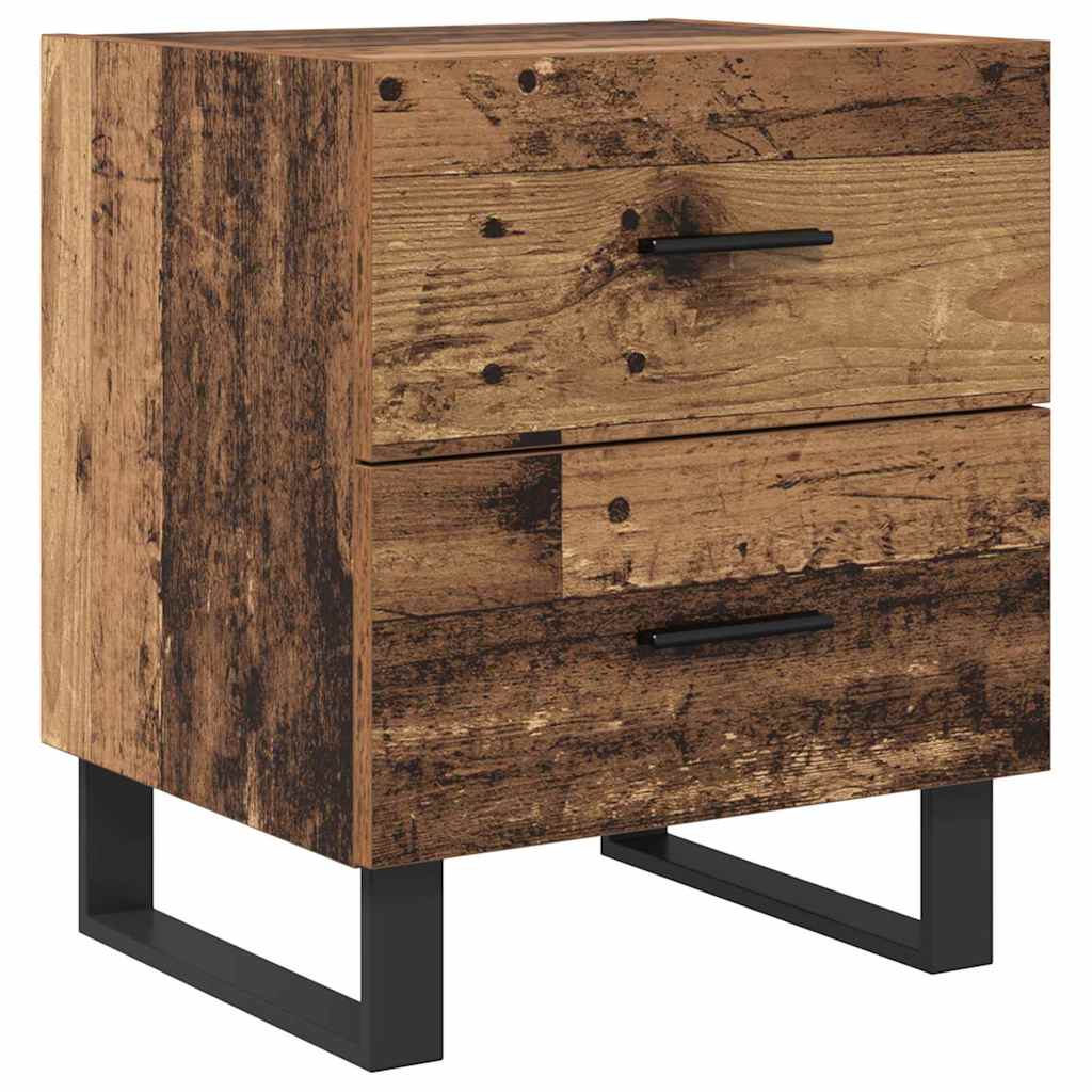 vidaXL Κομοδίνο 2 pcs Παλιό ξύλο και μαύρο 40 x 35 x 47,5 εκ